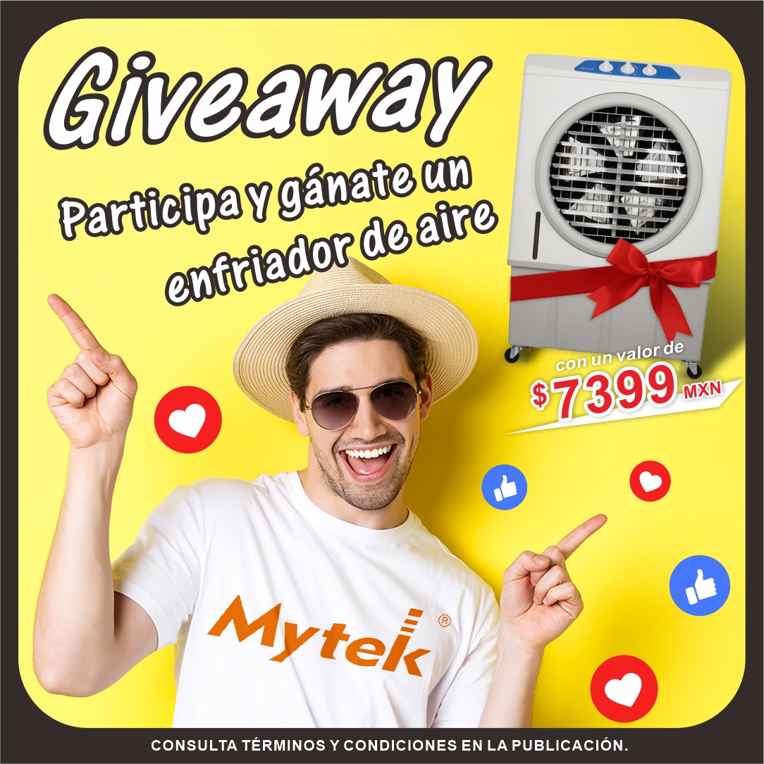 Giveaway Para Fans de Mytek: Gana 1 de 3 enfriadores evaporativos modelo 3399